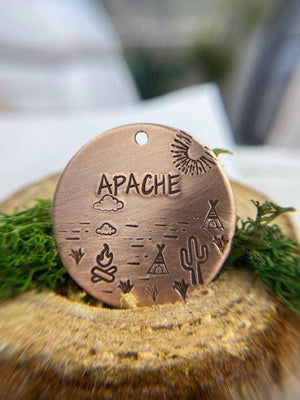 Native Wolf Pet Tags APACHE