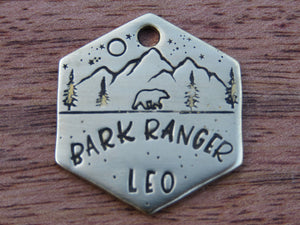 Native Wolf Pet Tags BARK RANGER LEO