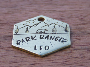 Native Wolf Pet Tags BARK RANGER LEO