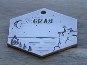 Native Wolf Pet Tags GRAY
