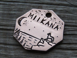 Native Wolf Pet Tags GRAY