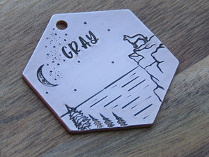 Native Wolf Pet Tags GRAY