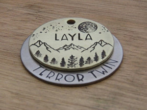 Native Wolf Pet Tags PUFFLES (DOUBLE)