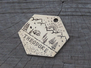 Native Wolf Pet Tags THEODORE