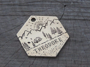Native Wolf Pet Tags THEODORE
