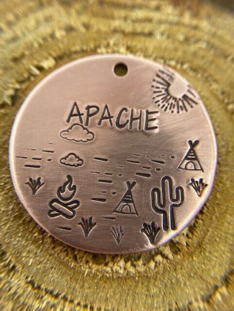 Native Wolf Pet Tags APACHE