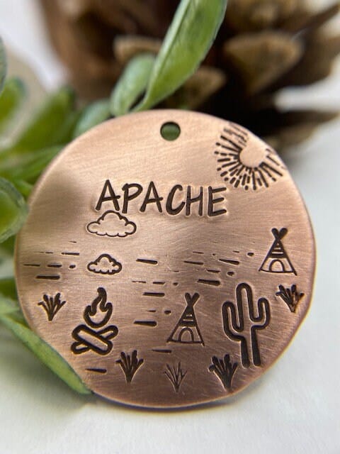 Native Wolf Pet Tags APACHE