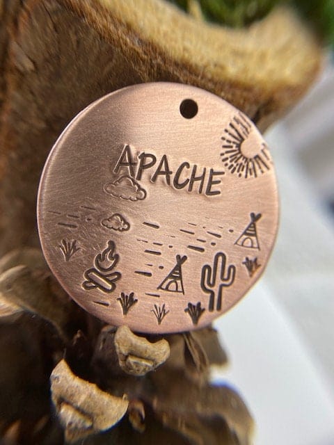 Native Wolf Pet Tags APACHE