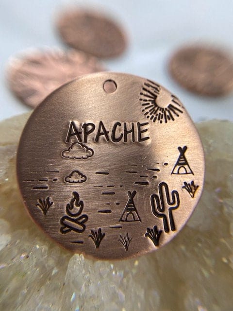 Native Wolf Pet Tags APACHE