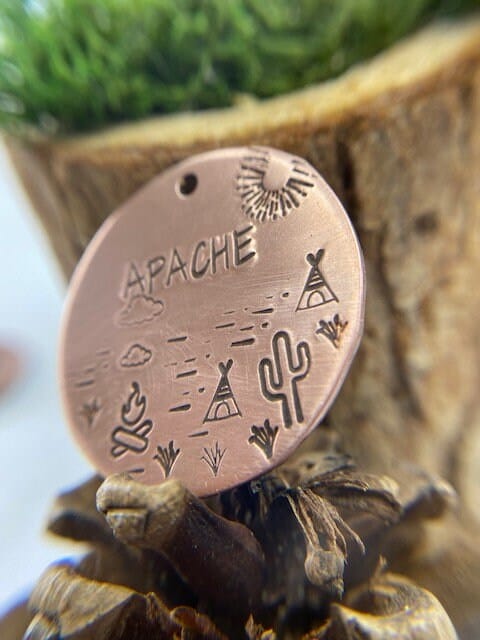 Native Wolf Pet Tags APACHE
