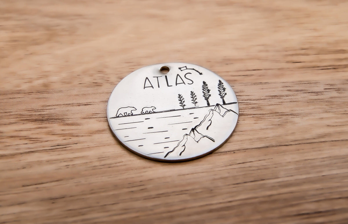Native Wolf Pet Tags ATLAS