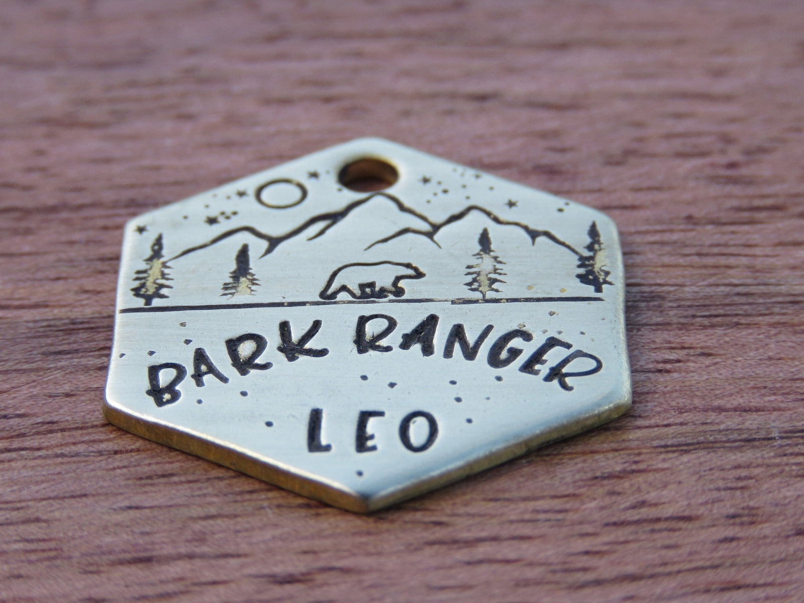 Native Wolf Pet Tags BARK RANGER LEO