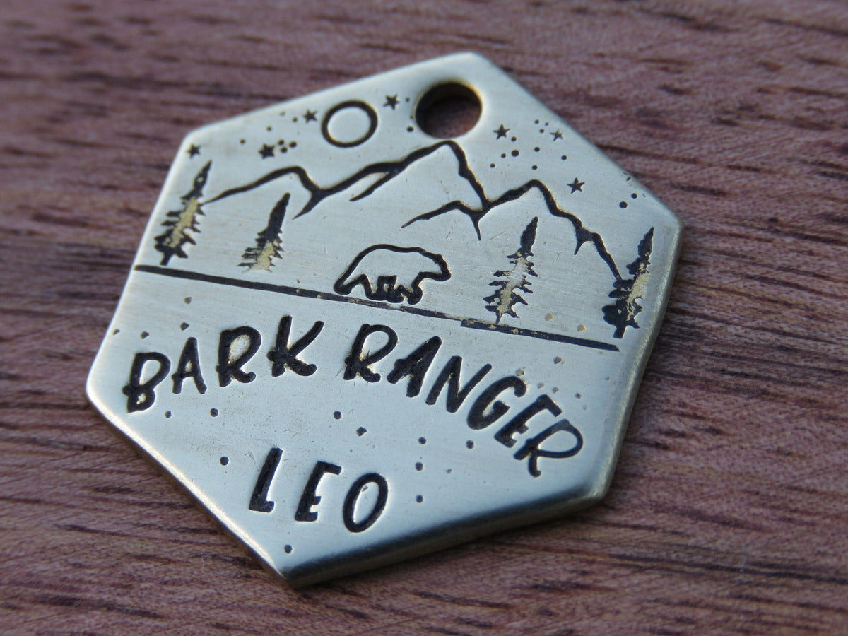Native Wolf Pet Tags BARK RANGER LEO