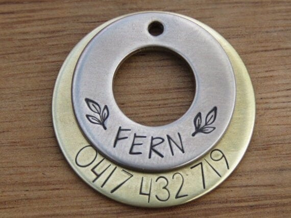 Native Wolf Pet Tags FERN (DOUBLE)