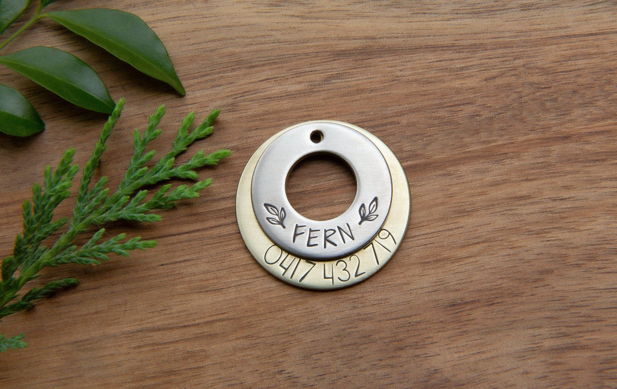 Native Wolf Pet Tags FERN (DOUBLE)