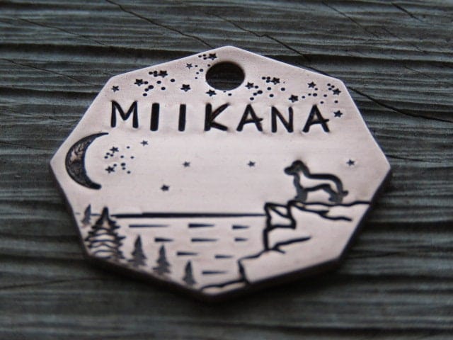 Native Wolf Pet Tags GRAY