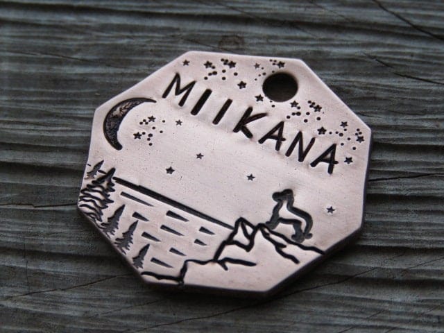 Native Wolf Pet Tags GRAY