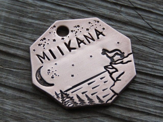 Native Wolf Pet Tags GRAY