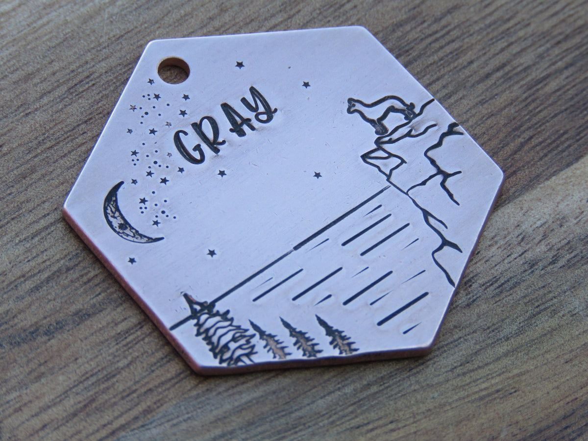 Native Wolf Pet Tags GRAY