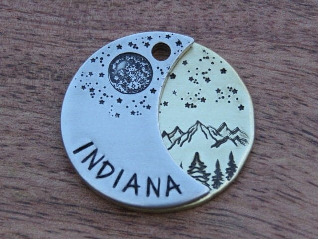 Native Wolf Pet Tags INDIANA (DOUBLE)