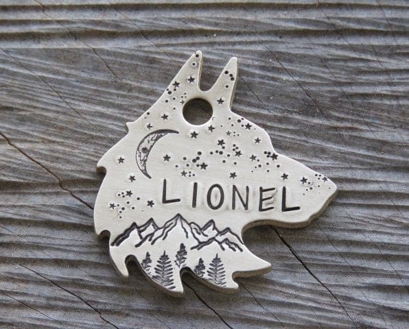 Native Wolf Pet Tags LIONEL