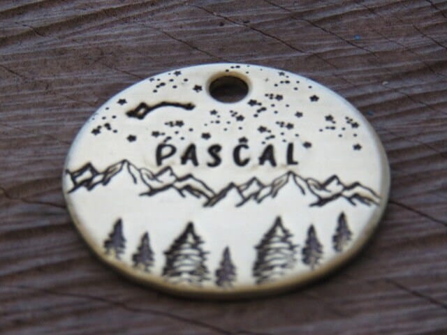 Pascal mountain and nature themed Pet Dog Collar Tag - Personalised ...
