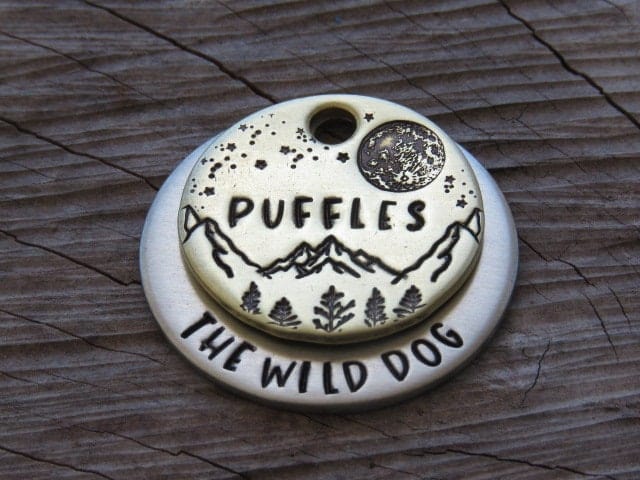 Native Wolf Pet Tags PUFFLES (DOUBLE)