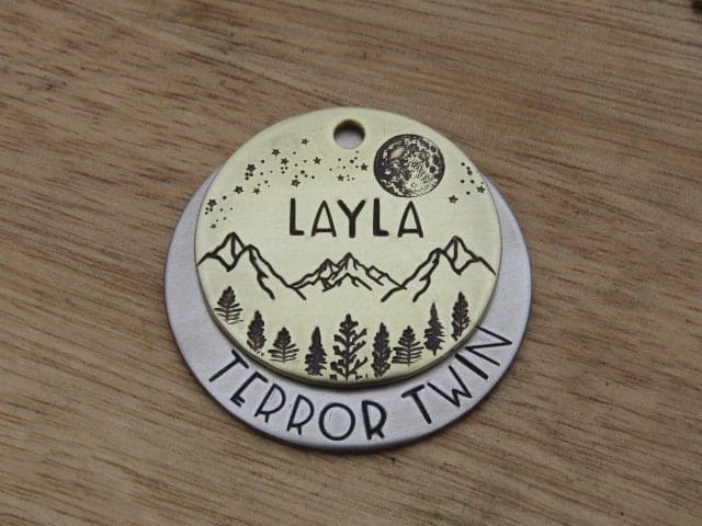 Native Wolf Pet Tags PUFFLES (DOUBLE)