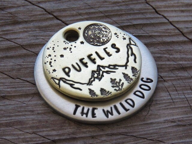 Native Wolf Pet Tags PUFFLES (DOUBLE)