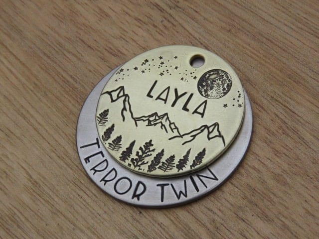 Native Wolf Pet Tags PUFFLES (DOUBLE)