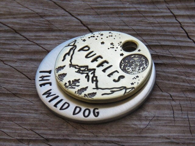 Native Wolf Pet Tags PUFFLES (DOUBLE)