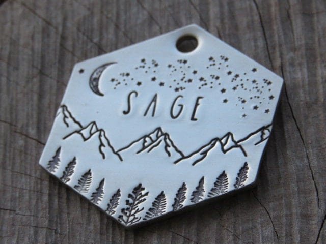 Native Wolf Pet Tags SAGE