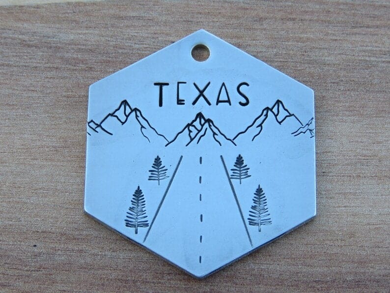 Native Wolf Pet Tags TEXAS