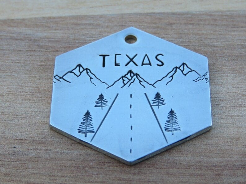 Native Wolf Pet Tags TEXAS