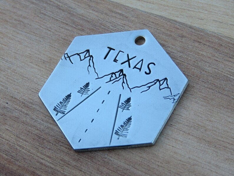Native Wolf Pet Tags TEXAS