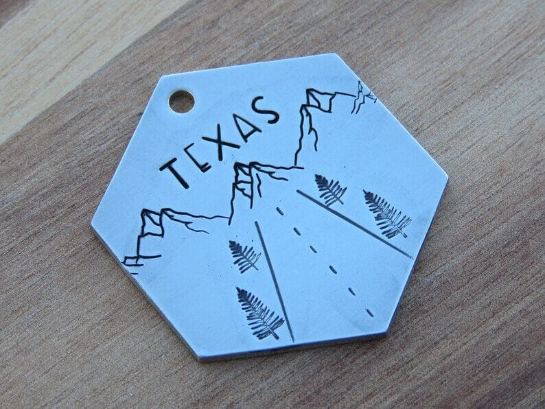 Native Wolf Pet Tags TEXAS