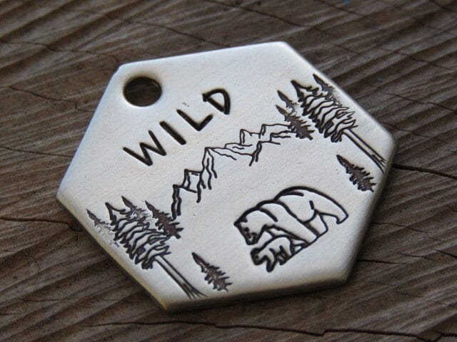 Native Wolf Pet Tags WILD