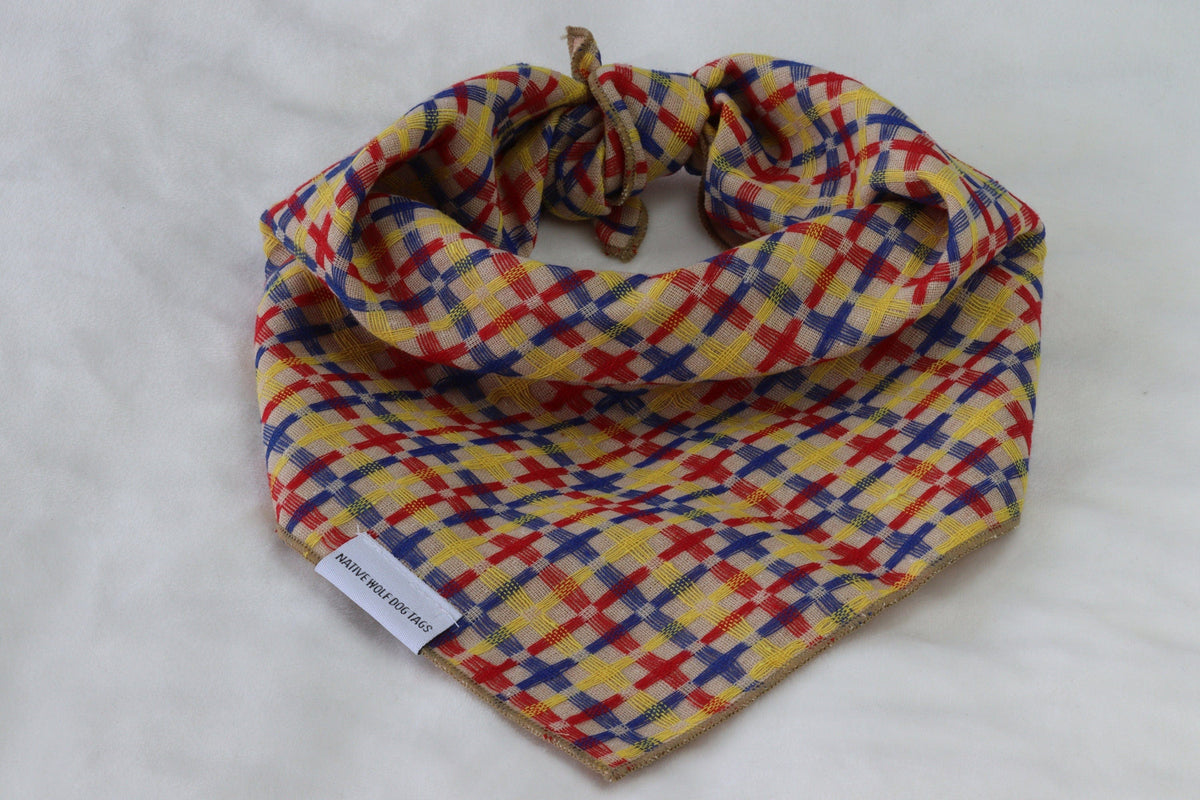 Outside Double Sided Dog Bandana - Beige Design