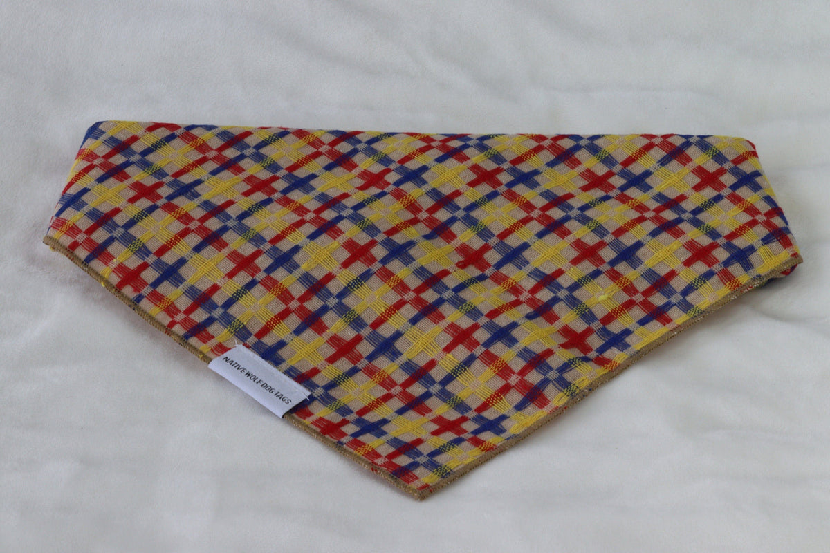 Outside Double Sided Dog Bandana - Beige Design