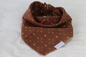 Outside Double Sided Dog Bandana - Brown Design