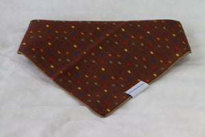 Outside Double Sided Dog Bandana - Brown Design